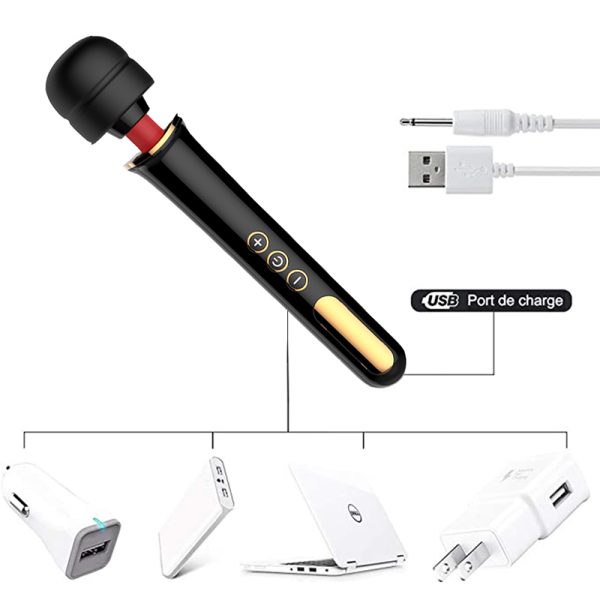 USB charging silicone induction AV stick high-frequency vibration massage flirting - Image 4